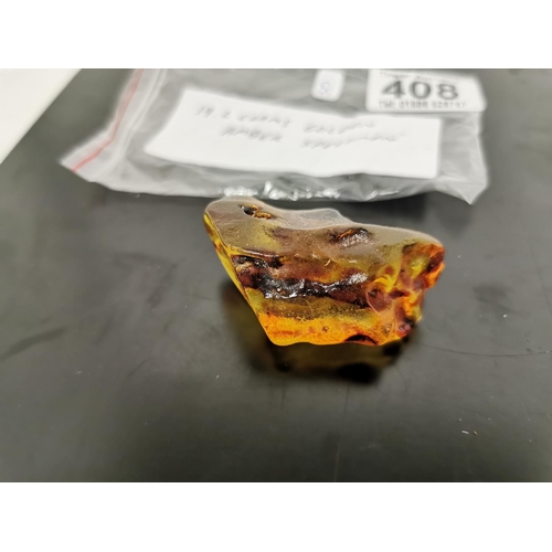 408 - 19.2g Of Genuine Golden Amber Specimen