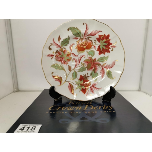 418 - Good New Royal Crown Derby Autumn Gold Plate In Original Box