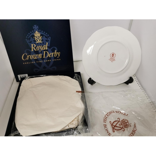418 - Good New Royal Crown Derby Autumn Gold Plate In Original Box