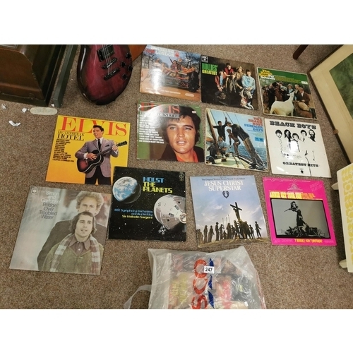 247 - Bag Full Of Vintage Vinyl Records Mostly 70's 80's Pop