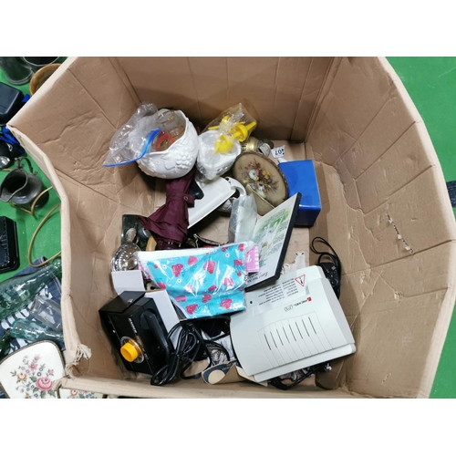 109 - A Box Containing A Large Quantity Of Various Odds Inc, Guillotine, Vintage Bottles / Tins Etc