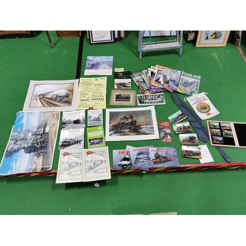 126 - Large Job Lot Of Railway Ephemera Inc Signed Limited Edition Print Of Flying Scotsman Terence Cuneo,... 