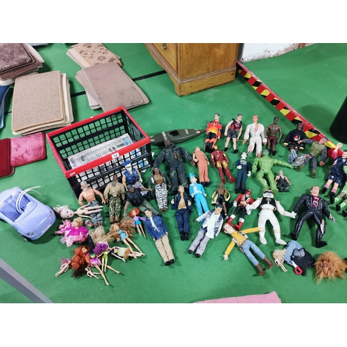 15 - Very Large Job Lot Of Vintage Action Figures, Inc Action Man, Hulk, Man Dolls Etc