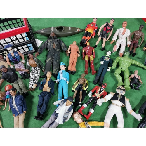 15 - Very Large Job Lot Of Vintage Action Figures, Inc Action Man, Hulk, Man Dolls Etc