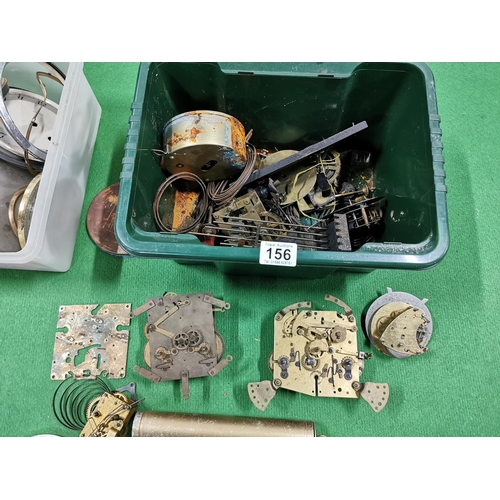 156 - Large Quantity Of Clock Movements Parts & Dials