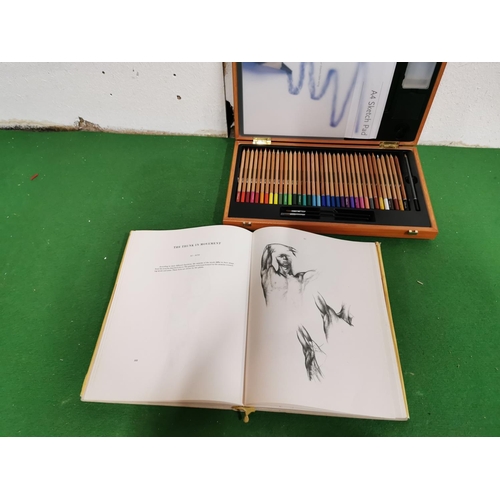 163 - WH Smith Unused Sketching Pencil Set Complete & Anatomy For The Artist Book