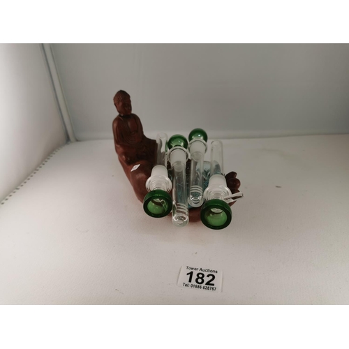 182 - Quantity Of Four New Glass Pipes And A Buddha Hand