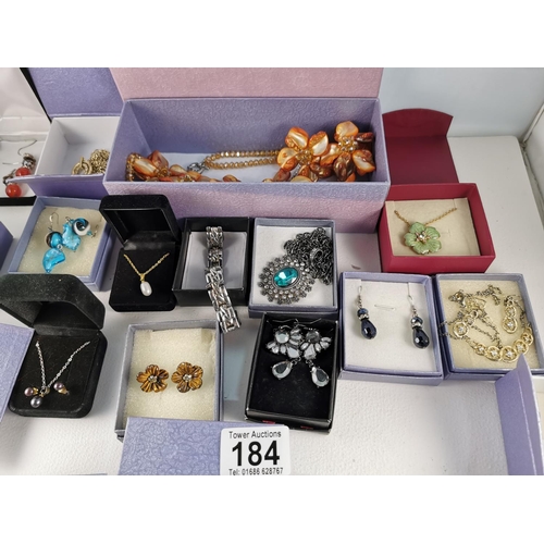 184 - Large Job Lot Of Mostly Costume Jewellery In Boxes