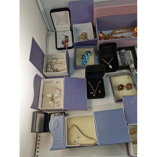 184 - Large Job Lot Of Mostly Costume Jewellery In Boxes