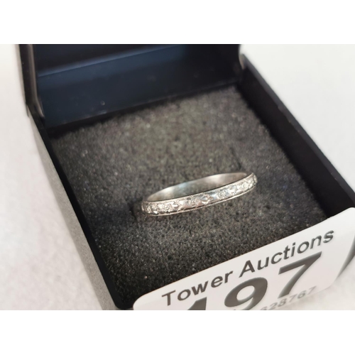 197 - Ladies Platinum Ring Size M/N Marked Platinum 3.6 Grams In Weight