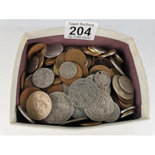 204 - Box Full Of Various Mostly British Coins