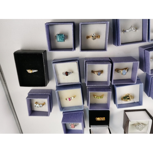 207 - Quantity Of 25 Brand New Gemstone Set Rings All Are Gold Or Platinum Bonded, By Karis