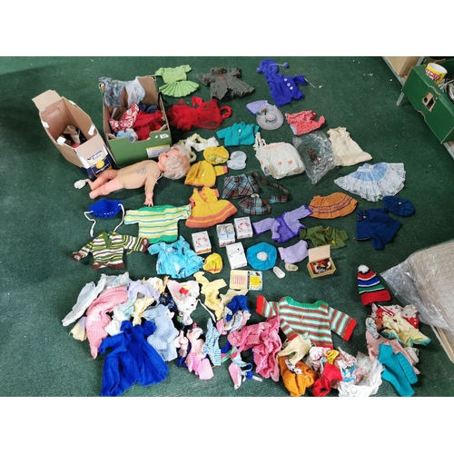 21 - Two Boxes Full Of Dolls Clothing And Accessories Inc Hand Made Knit Ware Jumpers & Dresses, Dolls Et... 