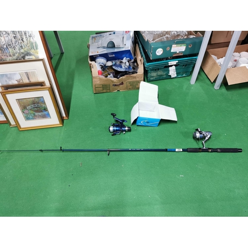 24 - Kenley Pulsar Telescopic Fishing Rod & A Boxed WSB Tackle Fishing Reel