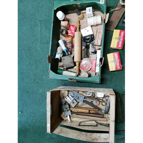 283 - Box Of Shed Odds & Shoe Polishing Gear And A Box Of Various Tools