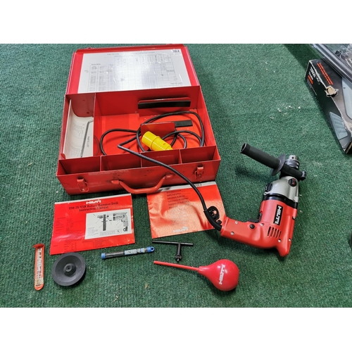 284 - Cased HLITI TM-7S VSR Variable Speed Hammer Drill In Excellent Condition With 110v Connection