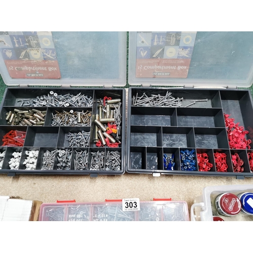 303 - New Quicksilver Tray Case Full Of Various Size Screws Unopened Inc Two Compartment Boxes Full Of Scr... 