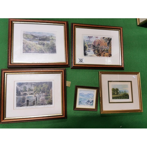 32 - Three Signed Limited Edition Prints Of Llanidloes By Don Owen And Two Other Signed Limited Edition P... 