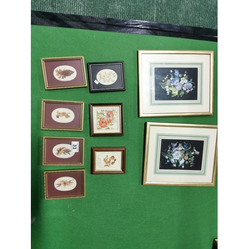 33 - Pair Of Good Oil On Boards Flowers By E Guidotti, Along With Framed Pressed Flowers Limited Editions