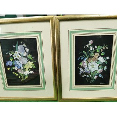 33 - Pair Of Good Oil On Boards Flowers By E Guidotti, Along With Framed Pressed Flowers Limited Editions