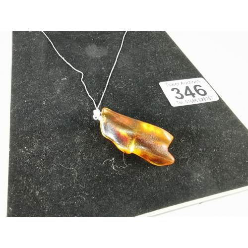 346 - Genuine Heat Treated Pendant On 925 Silver Chain