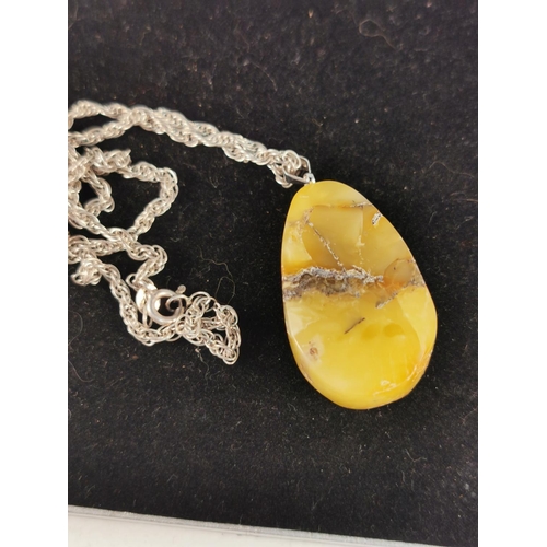 349 - Amber Thick 925 Silver Chain