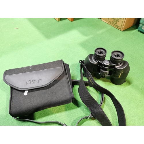 36 - A Pair Nikon Action Binoculars 10x40 In Good Clean Condition With Case