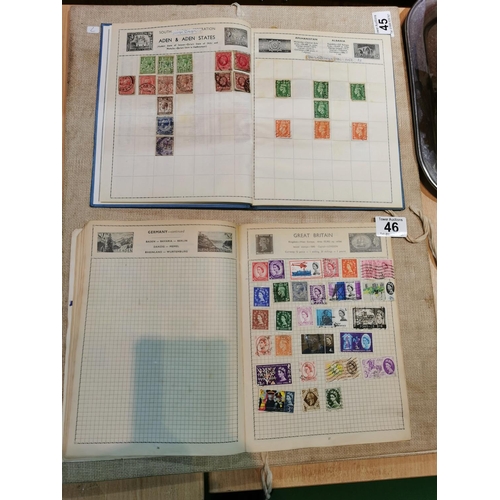 46 - Two Comprehensive Stamp Albums One Of All British Stamps From George V Reign To Elizabeth II Reign, ... 