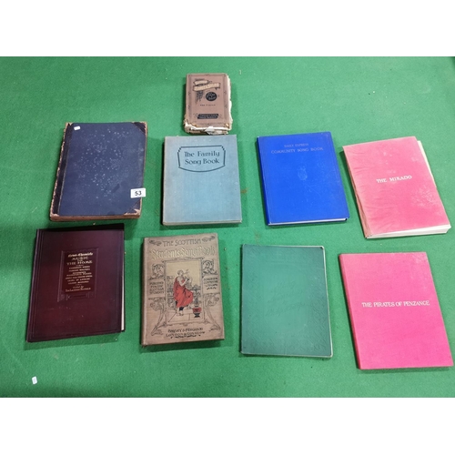 53 - Quantity Of 12 Vintage & Antique Music /Song Books Inc Mikado & 4 Volumes Of The Song Folio