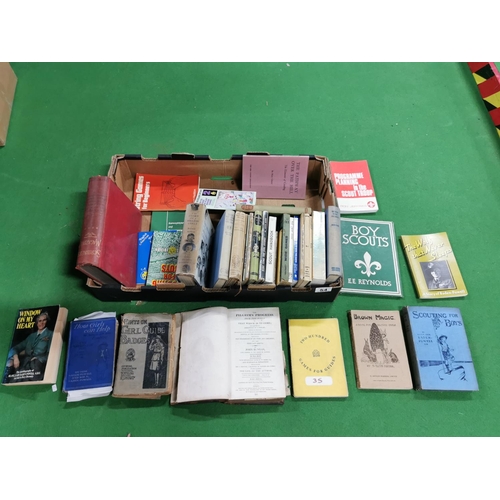 54 - Box Containing A Comprehensive Collection Of Boy Scouts And Girl Guide Books Inc Some Antique Ones