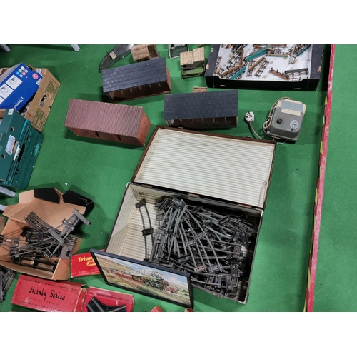 57 - Large Job Lot Of Model Railway Items Inc Quantity Of Boxed 'O' Gauge Track & Points, Boxes Of Loose ... 