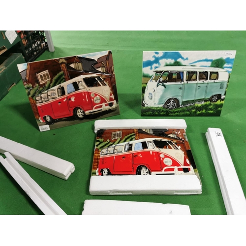 60 - Quantity Three New Benaya Ceramic Picture Tiles Of VW Camper Vans