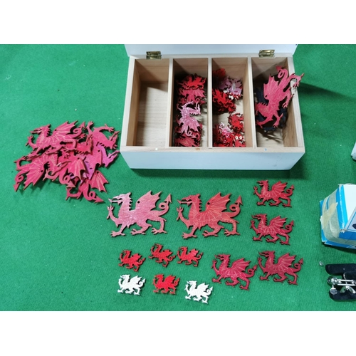 8 - Box Of Odds Inc Kids Trunki Ride On Suitcase, Box Of Cut Welsh Dragons Etc