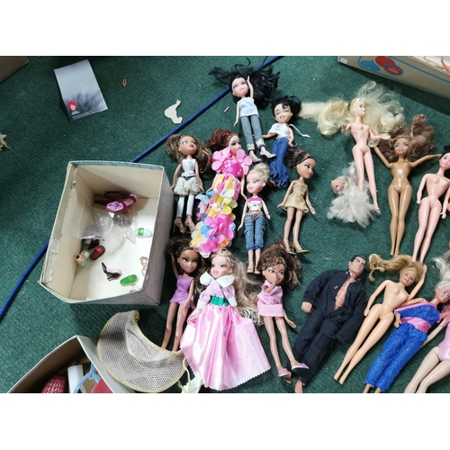 91 - Large Job Lot Of Vintage Barbie Dolls SOme1960's Models,  Some Bratz Dolls & Quantity Of Clothing