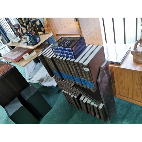 16 - Comprehensive Complete 1990 Britannica Book Set, Also Inc Oxford English Poetry Set & Book Shelf