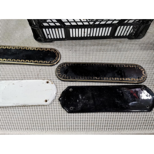3 - Quantity Of Enamel Door Finger Plates
