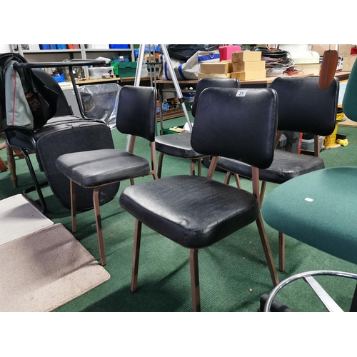 31 - Four Good Vintage Chairs Upholstered In Rexine