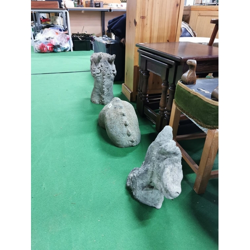 46 - Three Piece Stoneware Loch Ness Garden Ornament Standing 40cm At Highest Point