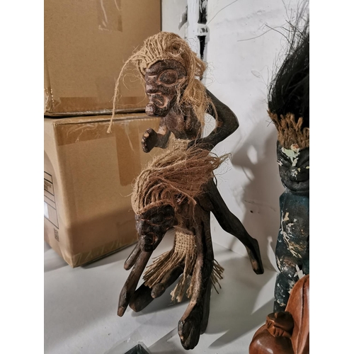 7 - Quantity Of Ethnic Items Inc A solid Wooden Buddah