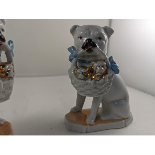 232 - German porcelain Pug Dog figurines 19th C. German 3960 & 3960 1/2
1850-1899