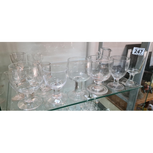 247 - Large quantity antique glasses inc Georgian Rummers