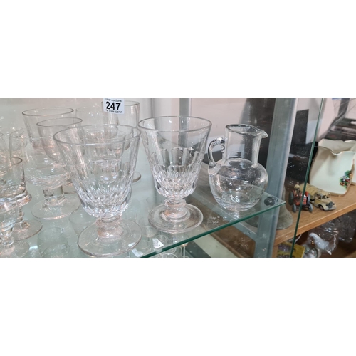 247 - Large quantity antique glasses inc Georgian Rummers