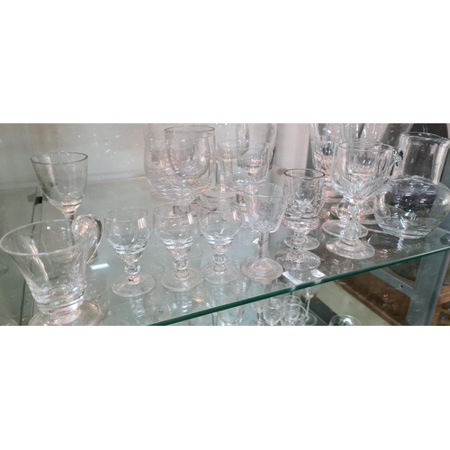 247 - Large quantity antique glasses inc Georgian Rummers