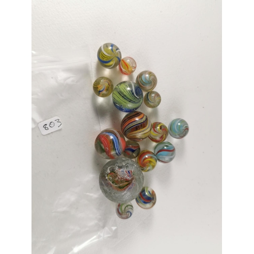 257 - Vintage marbles (16) Core Swirl