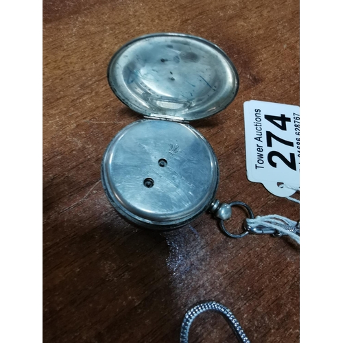 274 - Tested as Silver half hunter pocket watch by J.W. Benson