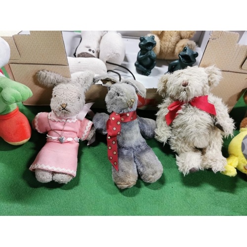 20 - Quantity of various teddy bears inc three good vintage ones & a Bassets Liquorice Allsorts