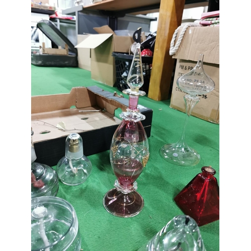 7 - Large quantity of various glass oil burners / scent bottles