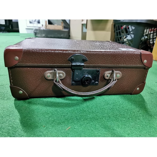 8 - Small vintage lockable attaché case inside marked Papworth Industries Cambridge 1951 in excellent cl... 