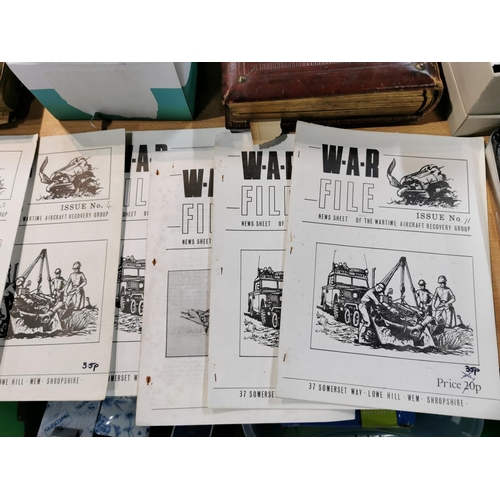 118 - Quantity of seven rare vintage war file news sheets from Shropshire and 12 The War Illustrated magaz... 