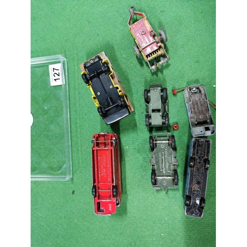 127 - Quantity of dinky diecast vehicles on a clear tray